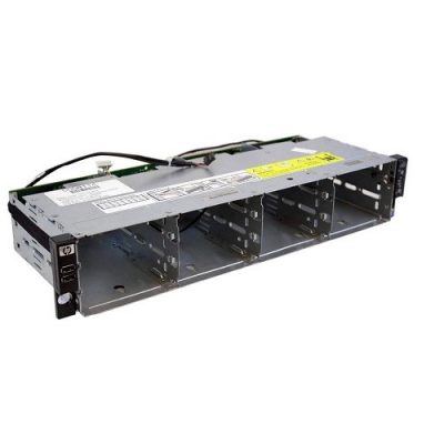 507254-001 HP 12-bay LFF drive cage assembly - Includes USB FPB,  PB FPB, backplane, and cables