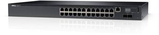 210-ABNV Dell EMC Switch N2024, Layer 2, 24 x 1GbE + 2 x 10GbE SFP+ Fixed Ports Stacking IO to PSU Airflow AC