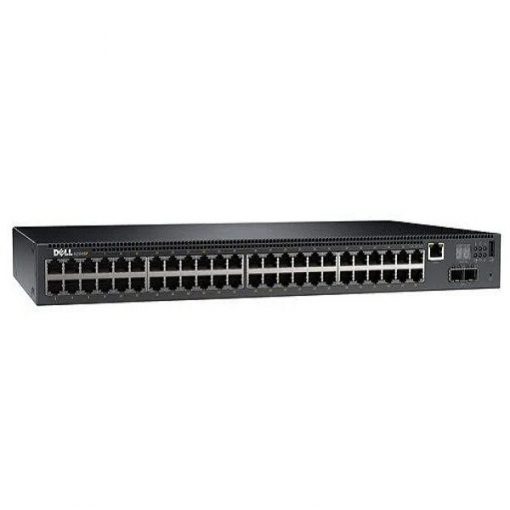 Dell EMC Switch N2048, Layer 2, 48 x 1GbE + 2 x 10GbE SFP+, Fixed Ports Stacking IO to PSU Airflow AC