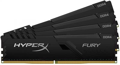 HX432C16FB4K4/64 HyperX FURY - DDR4 - kit - 64 GB: 4 x 16 GB - DIMM 288-pin - unbuffered HX432C16FB4K4/64