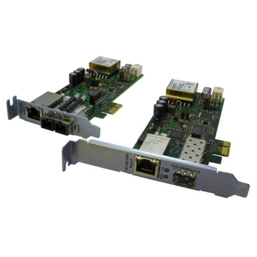 LANTRONIX PCIe Fast Ethernet Fiber Network Interface CardS with PoE+ N-GXE-POE-xx-01 Series