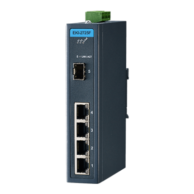 EKI-2725F-AE Advantech EKI-2725F 4+1G port Full Gigabit Unmanaged Ethernet Switch