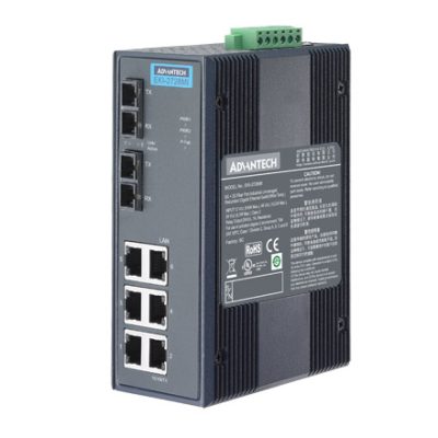 EKI-2728SI-AE Advantech EKI-2728SI 6+2G SC Single-Mode Full Gigabit Unmanaged Ethernet Switch, -40~75℃